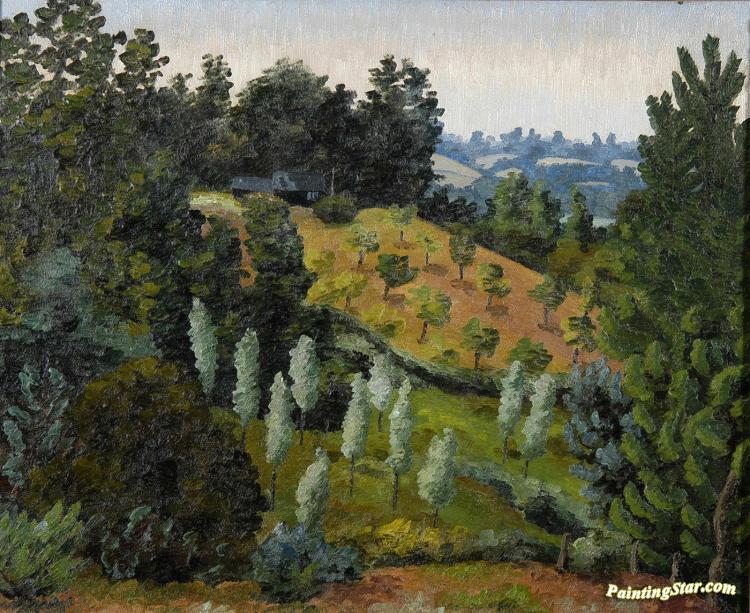 Landscape Stokeby Nayland Artwork By Sir Cedric Morris Oil Painting