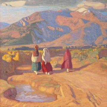 Taos Valley Reflections Artwork by Ernest Blumenschein