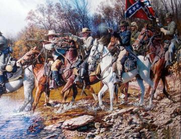Charge Across The Harpeth(detail) Artwork by John Paul Strain