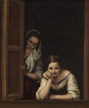 Two Women At A Window Artwork by Bartolomé Esteban Murillo