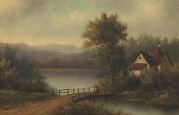 Lakeside Cottage Artwork by Octavius T. Clark