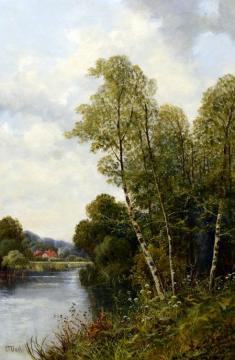 British Rural River Landscapes Artwork by Octavius T. Clark