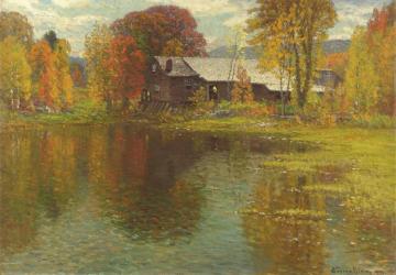 Old Mill, North Sutton, New Hampshire Artwork by John Joseph Enneking
