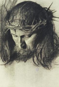 Head Of Christ, C.1890 Artwork by Franz von Stuck