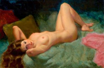 Brunette Nude Artwork by Earl Steffa Moran