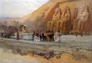 Temple D'abou Simbel, La Fete Du Pharoan Artwork by Frederick Arthur Bridgman