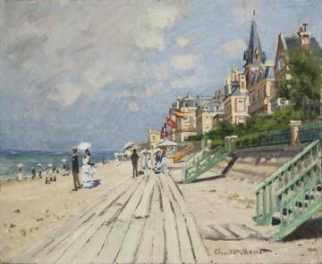 Beach At Trouville, 1870 Artwork by Claude Oscar Monet