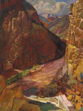 Arizona Dam, Red Symphony, Arizona Canyon Artwork by Ernest Blumenschein