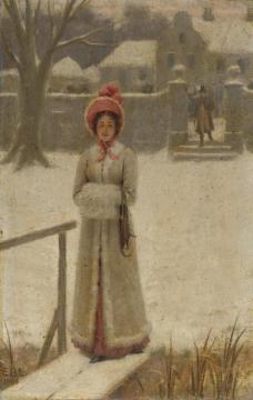A Wintry Walk Artwork by Edmund Blair Leighton