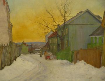 A Street In Oslo Artwork by Harald Oskar Sohlberg