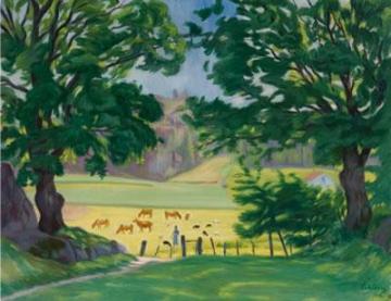 Sara Guarding The Flock, C. 1910 Artwork by Harald Oskar Sohlberg