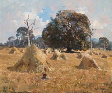 Oat Harvest Artwork by Sir Arthur Streeton