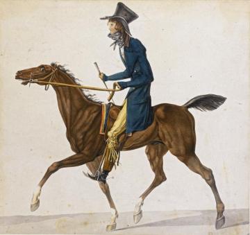 A Caricature Of A Frenchman On Horseback Artwork by Antoine Charles Horace Vernet