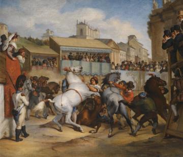 The Wild Horse Race In Rome Artwork by Antoine Charles Horace Vernet