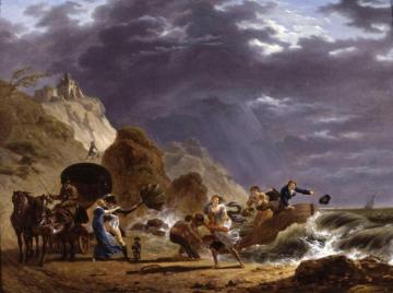 Arrival Of Emigres With The Duchess Of Berry On The French Coast Artwork by Antoine Charles Horace Vernet