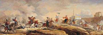 The French 9th Hussars Skirmishing With Mameluke Cavalry Artwork by Antoine Charles Horace Vernet