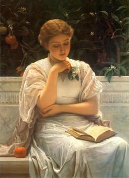 Girl Reading Artwork by Charles Edward Perugini