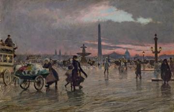La Place De La Concorde Artwork by Paul Gustave Fischer