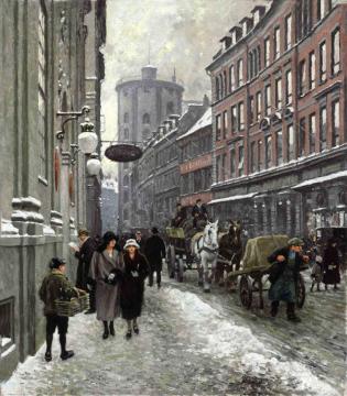 Købmagergade Artwork by Paul Gustave Fischer