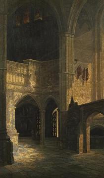 Church Interior Artwork by Edwin Deakin