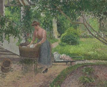 Laveuse Dans Le Jardin D'eragny, 1899 Artwork by Camille Pissarro