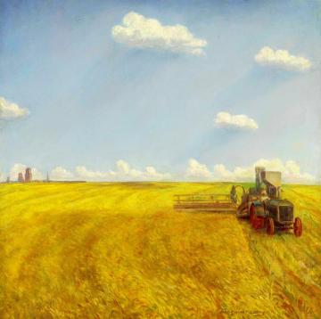 Threshing Artwork by John Steuart Curry
