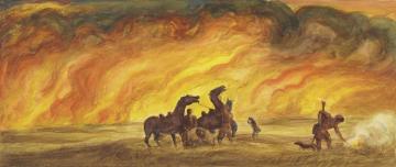 The Prairie Fire Artwork by John Steuart Curry