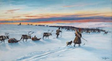 Reindeer Herder Artwork by Johan Tiren