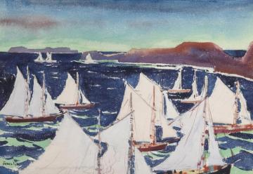 Fishing Boats Returning To Harbor Artwork by Jonas Lie