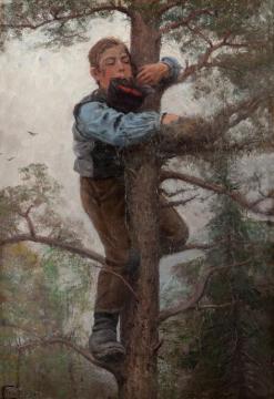 Gosse I Träd Som Stjäl ägg Artwork by Johan Tiren