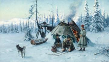 Samefamilj Vid Kåta Artwork by Johan Tiren