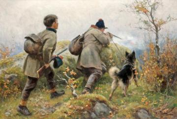 Bjornjakten, 1901-1901 Artwork by Johan Tiren