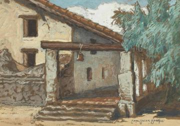 Kloster, Sta Barbara, Kalifornien Artwork by Carl Oscar Borg