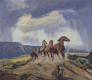 Wild Horses, Nevada Artwork by Carl Oscar Borg