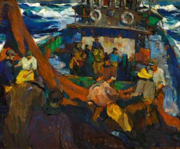 Reef Sea Fishermen Artwork by Armin Hansen