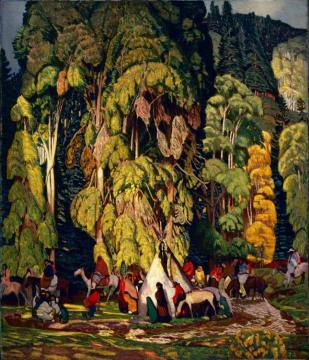 Landscape With Indian Camp, 1920 Artwork by Ernest Blumenschein