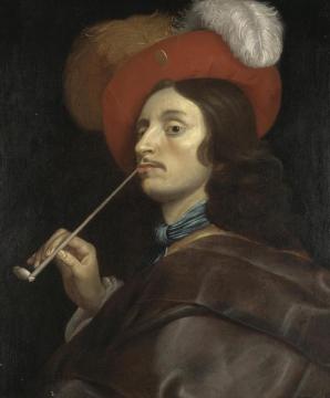 A Cavalier Smoking A Pipe Artwork by Theodoor Rombouts