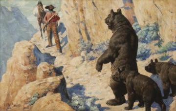 Bears In The Path (surprise), 1904 Artwork by William Robinson Leigh
