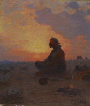 Sitting Indian, 1917 Artwork by William Robinson Leigh