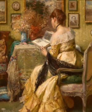 Peaceful Reading Artwork by Fernand Toussaint