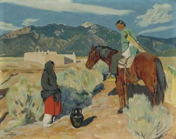 December Evening Artwork by Walter Ufer