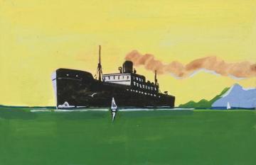 Lake Freighter Artwork by Thomas John Thomson