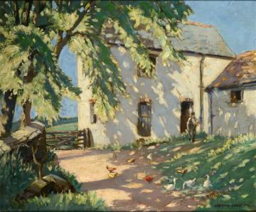 The Farmyard Artwork by Leonard Cackett Sma