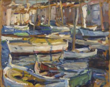 St. Tropez Harbour Artwork by E. Charlton Fortune