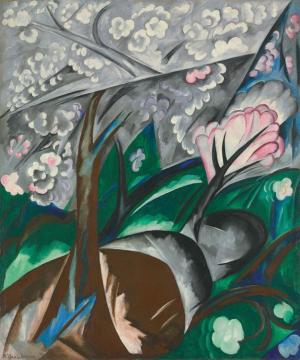 Les Arbres En Fleurs (pommiers En Fleurs) Artwork by Natalia Goncharova