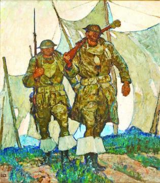 Coming Off Duty (camouflage), 1929 Artwork by Harvey T. Dunn
