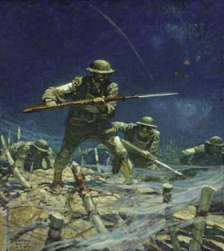 Night Raid, 1928 Artwork by Harvey T. Dunn