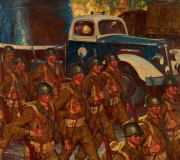 White Truck, Alongside G.i. Joe...all The Way, 1944 Artwork by Harvey T. Dunn