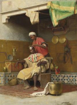 The Barber Shop, Tangiers Artwork by Jean Discart
