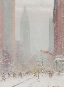 New York In The Snow, 1929 Artwork by Johann Berthelsen